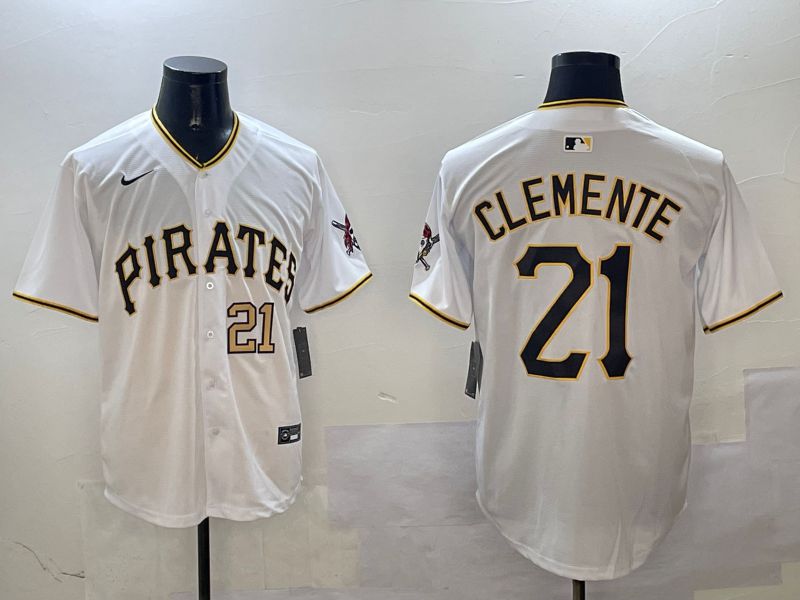 Men Pittsburgh Pirates #21 Clemente White Game 2025 Nike MLB Jersey style 5